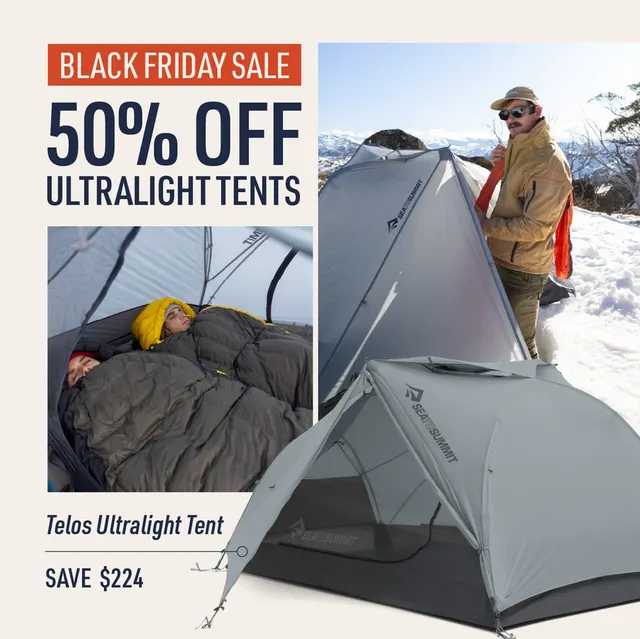 Sea to Summit Black Friday ad: 50% OFF ULTRALIGHT TENTS / SAVE $224