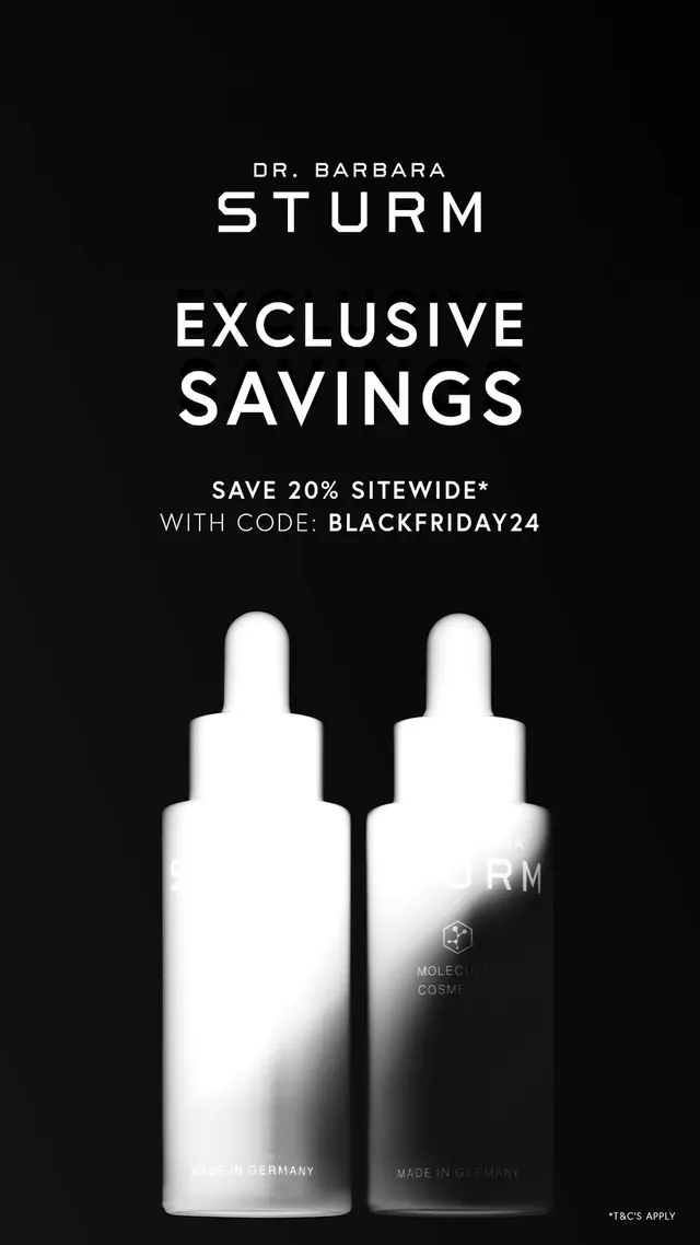 Dr. Barbara Sturm Black Friday ad: SAVE 20% SITEWIDE
