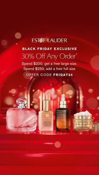 Estée Lauder Black Friday video ad: 30% Off Any Order