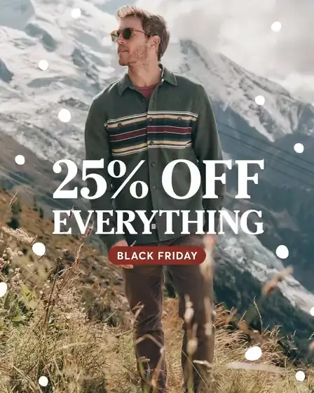 Marine Layer Black Friday video ad: 25% OFF EVERYTHING